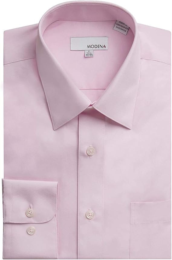 Modena Men’s Regular Fit Long Sleeve Solid Dress Shirt – Colors
