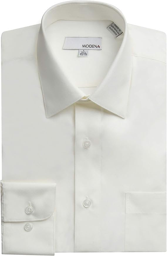 Modena Men’s Regular Fit Long Sleeve Solid Dress Shirt – Colors