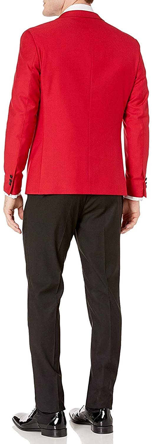 Adam Baker Men's 3-Piece Single Breasted Slim Fit 2-Button Vested Dress Tuxedo Suit Set