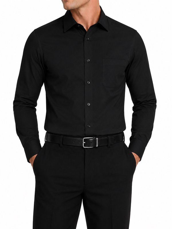 Modena Men's Regular Fit Long Sleeve Solid Dress Shirt