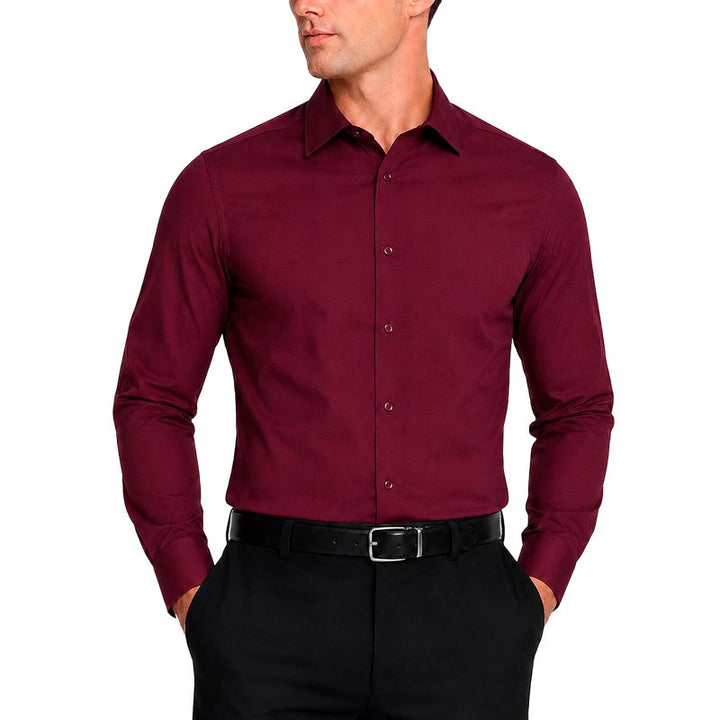 Modena Men’s Contemporary (Slim) Fit Long Sleeve Solid Dress Shirt