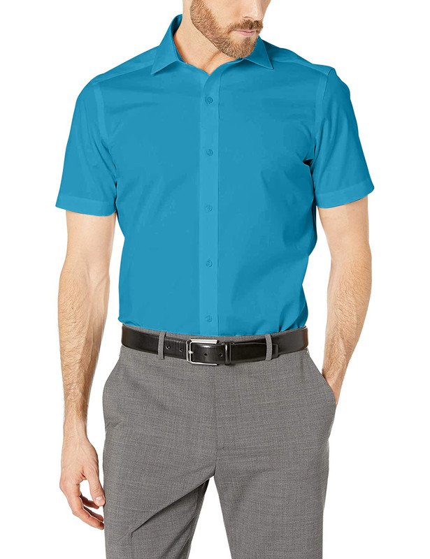 Gentlemens Collection Mens Short Sleeve Slim Fit Easy Care Dress Shirt - Colors