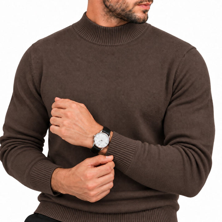 Adam Baker Men's Mock Neck Cotton Blend Knit Pullover Sweater