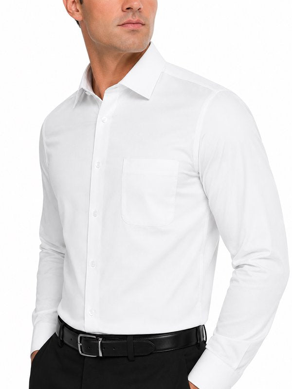 Modena Men's Regular Fit Long Sleeve Solid Dress Shirt
