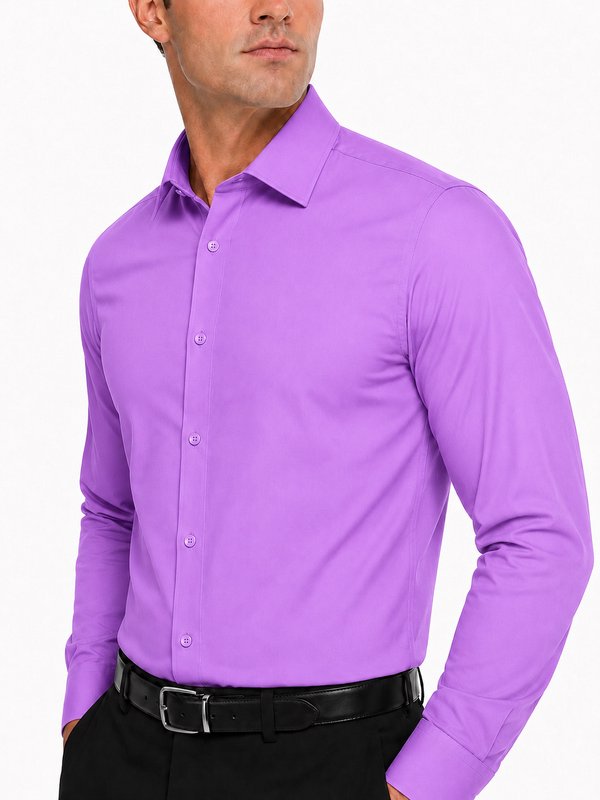 Modena Men's Regular Fit Long Sleeve Solid Dress Shirt