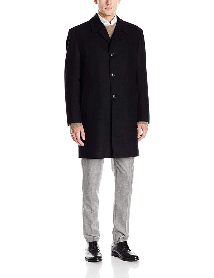London Fog Men’s Wool Blend Single-Breasted Top Coat