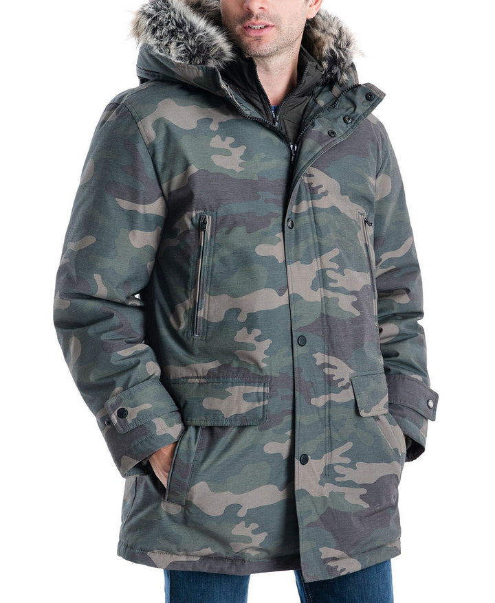 Michael Kors Men's Heavyweight Hooded Snorkel Parka Coat with Bib