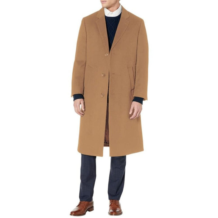 Adam Baker Men's Single Breasted Luxury Wool Full Length Topcoat - Available in Colors