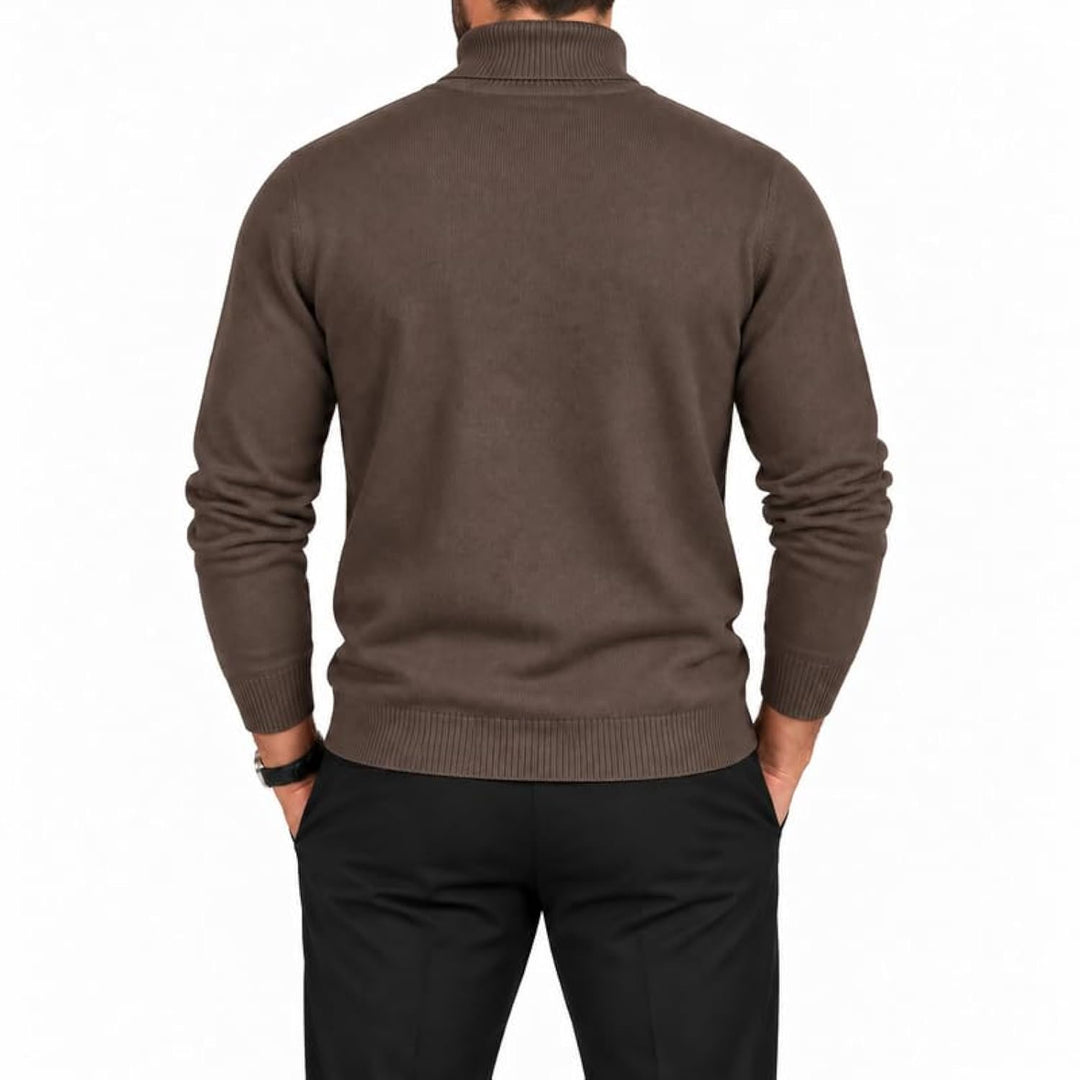 Adam Baker Men's Cotton Blend Turtleneck Sweater, Casual Knitted Pullover Sweater