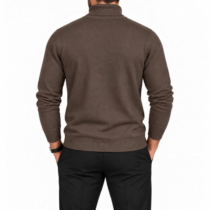 Adam Baker Men's Cotton Blend Turtleneck Sweater, Casual Knitted Pullover Sweater
