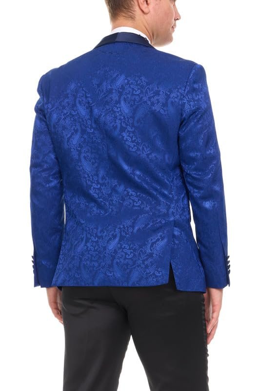 Mens Floral Tuxedo Jacket Paisley Shawl Lapel Suit Blazer Dinner Jacket for Prom, Wedding - Matching Bowtie Included