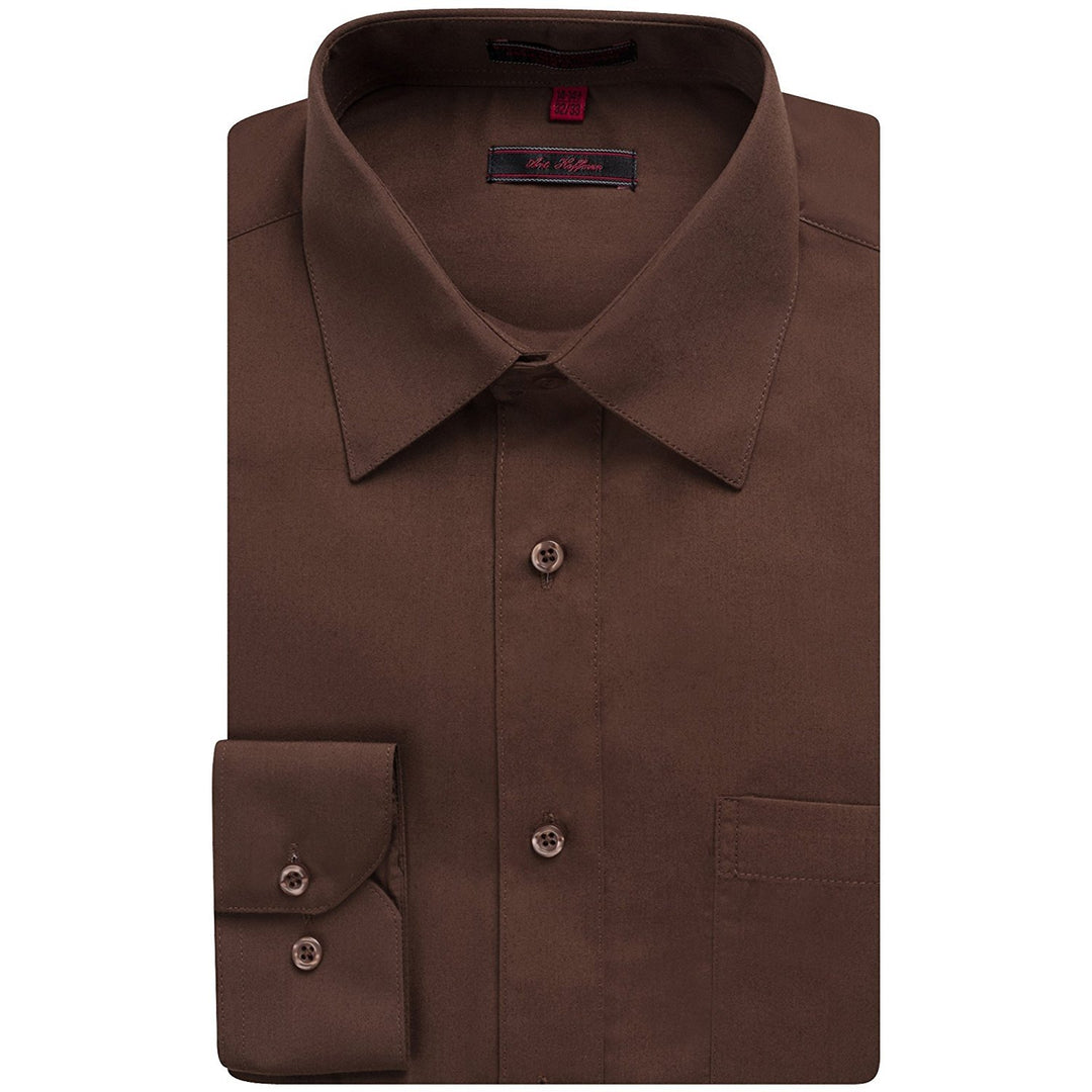 Art Hoffman Men's Regular Fit Long Sleeve Solid Dress Shirt- Many Colors