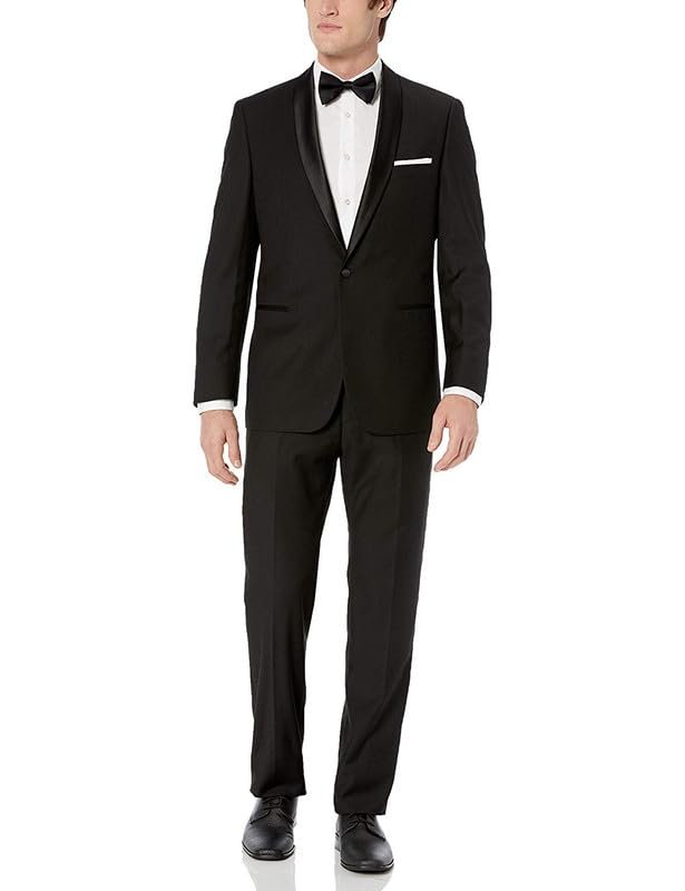 Adam Baker Men's Slim Fit Shawl Collar Tuxedo Jacket for Wedding, Business, Prom & Formal Wear (Separates)