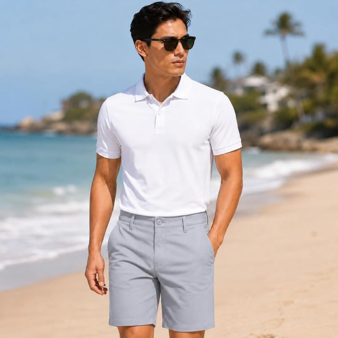 Marquis Men's Straight Fit Flex Flat Front Stretch Shorts