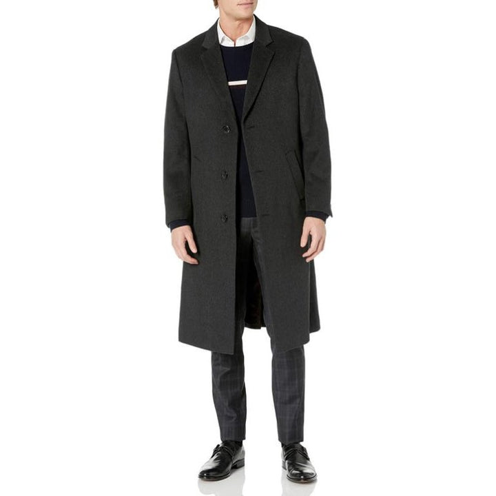 Adam Baker Men's Single Breasted Luxury Wool Full Length Topcoat - Available in Colors