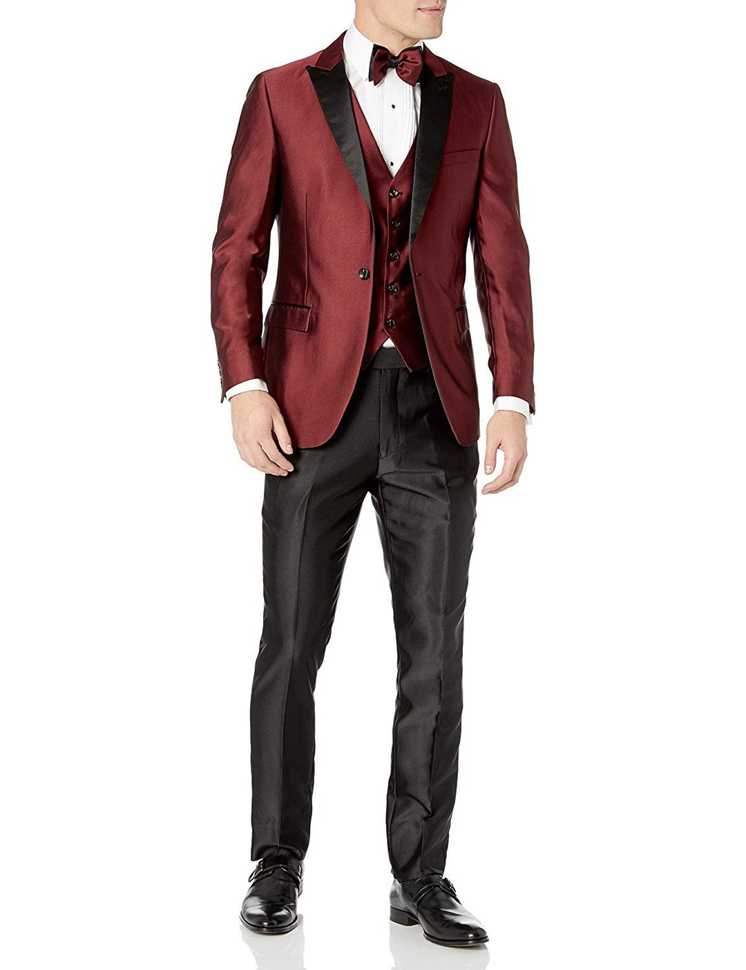 Adam Baker Mens 3-Piece Slim Fit Peak Lapel Formal Tuxedo Suit Set - Colors