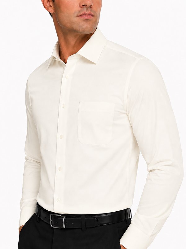 Modena Men's Regular Fit Long Sleeve Solid Dress Shirt