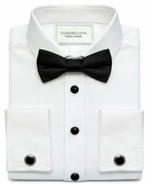 Adam Baker Boy's Tailored Fit 4-Way Stretch French Cuff Tuxedo Shirt