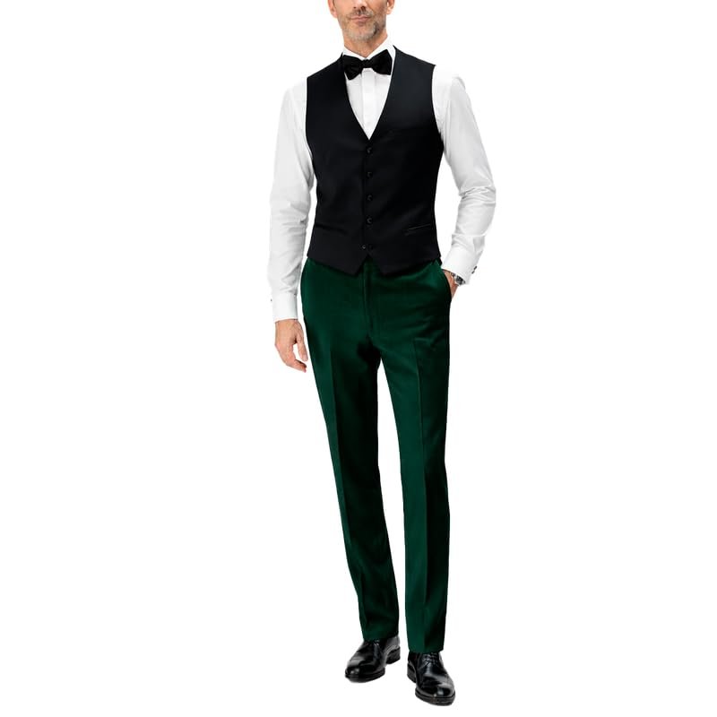 Adam Baker Men's Velvet Tuxedo | Modern Fit Single Breasted Vested Three Piece Tuxedo - Colors