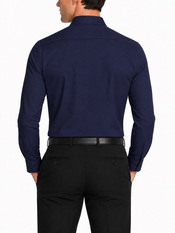 Modena Men's Regular Fit Long Sleeve Solid Dress Shirt