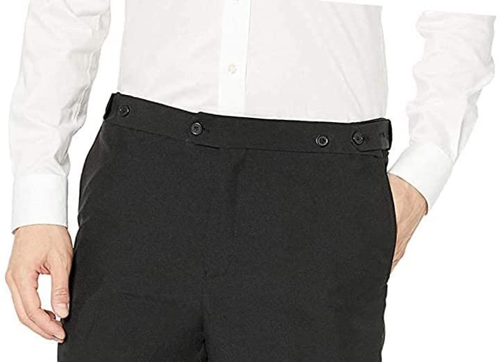Adam Baker Men's 100% Wool Classic Fit Flat Front Tuxedo Pants