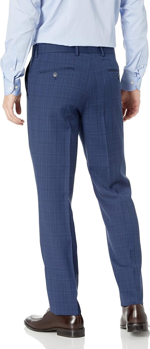 Adam Baker Men's Modern Fit 100% Wool Two-Piece Notch Lapel Suit