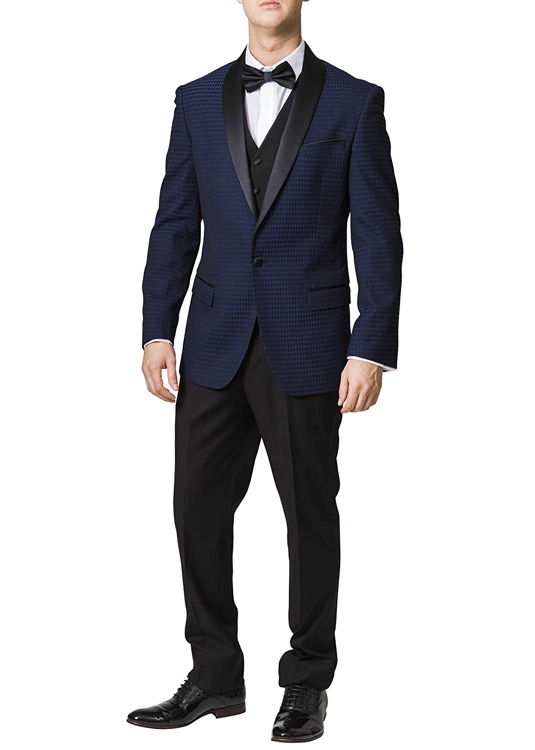 Statement Men's Modern Fit 3-Piece Luxury Textured Design Tuxedo Suit Set - CLEARANCE - FINAL SALE !!