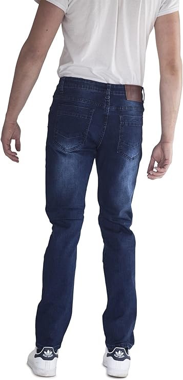 400 UOMO Men's Slim Fit Stretch Straight Leg Denim Jeans - Available in Many Colors