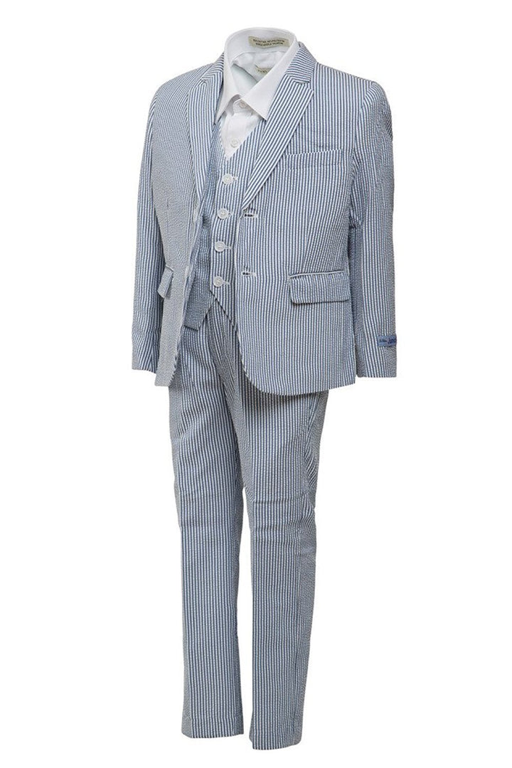 ART HOFFMAN BOY'S REGULAR FIT 3-PIECE STRIPED LINEN SUIT SET - CLEARANCE, FINAL SALE!