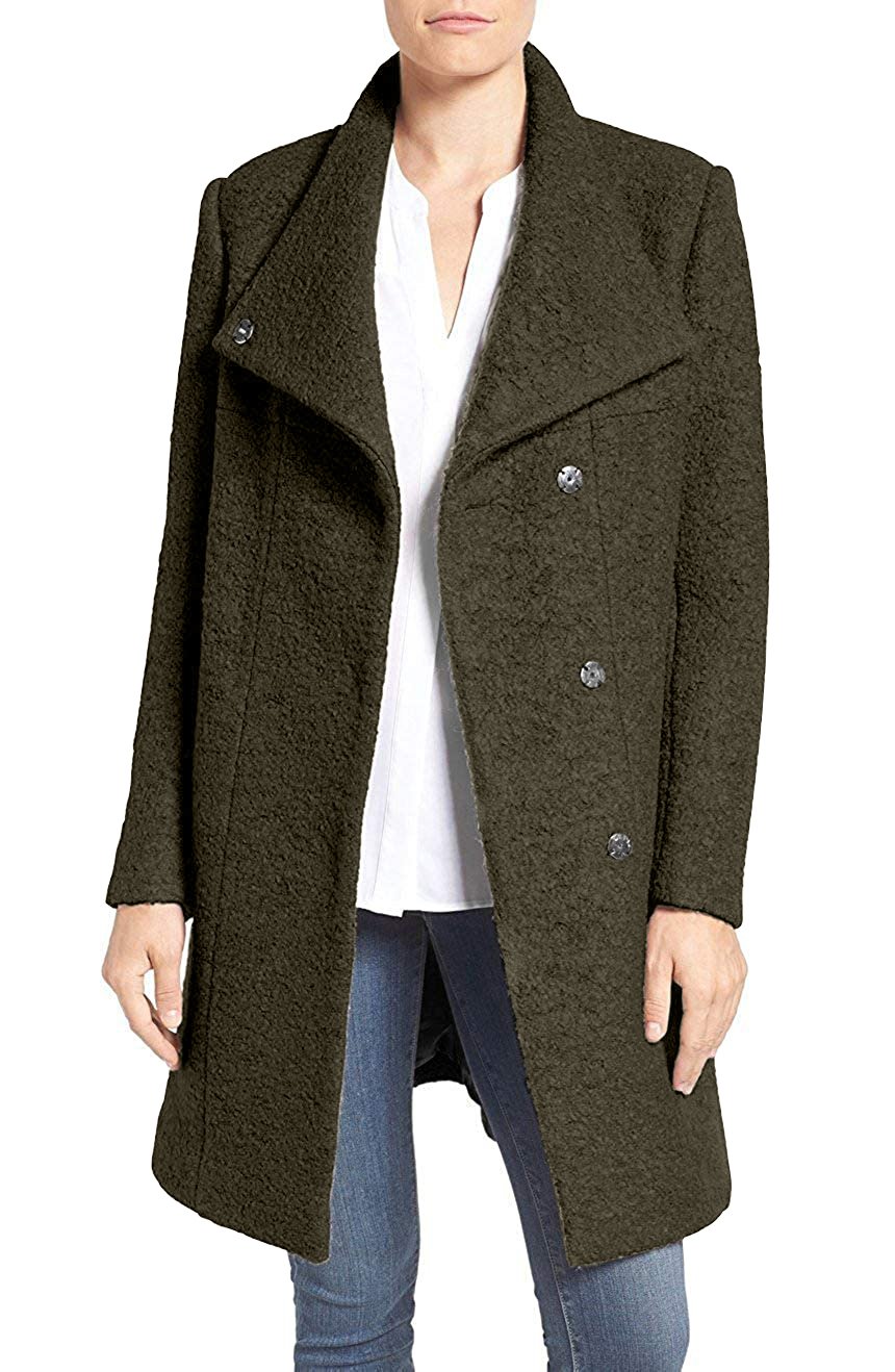 Kenneth Cole New York Women's Pressed Wool-Blend Boucle Coat