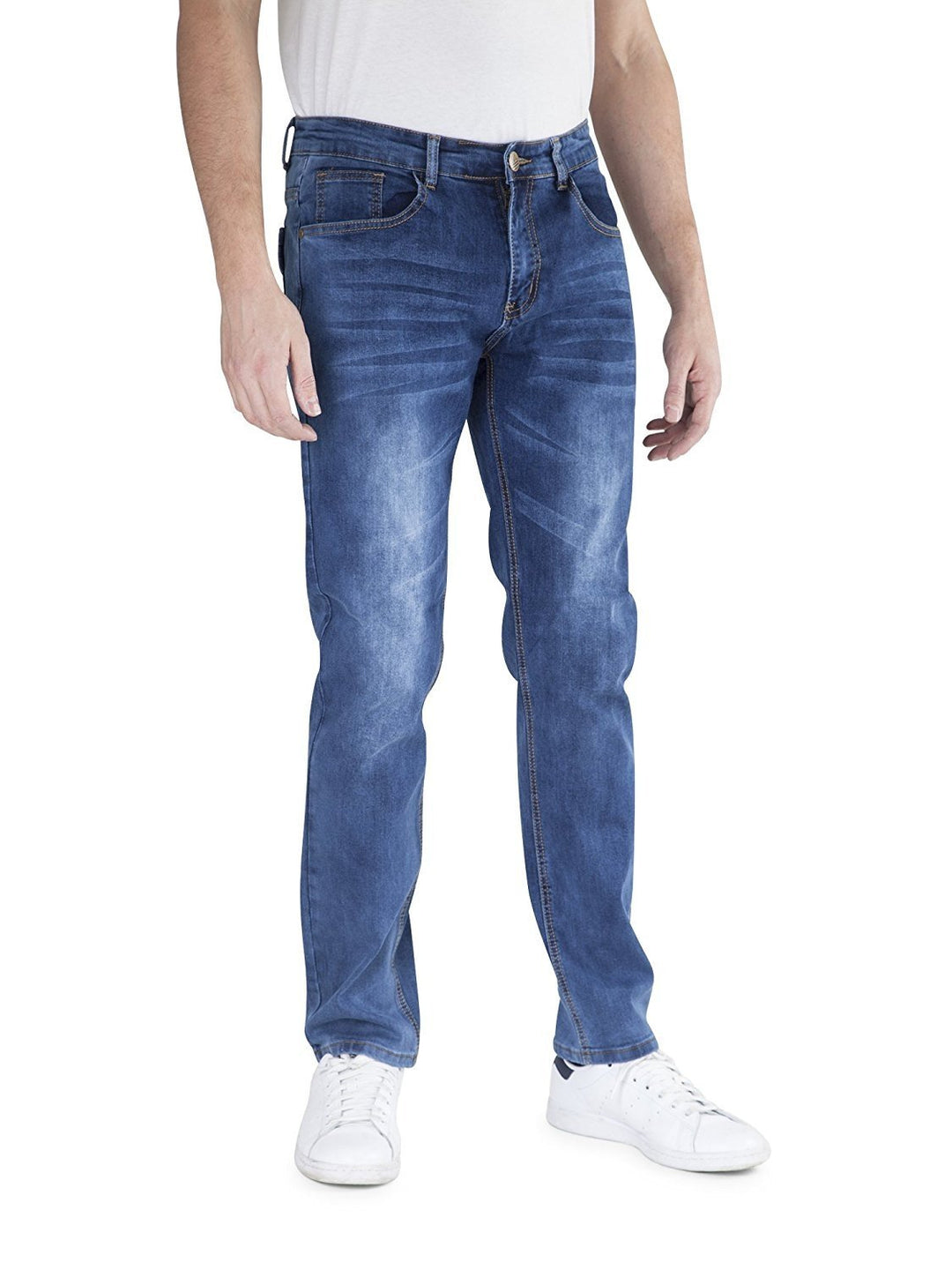 400 UOMO Men's Slim Fit Stretch Straight Leg Denim Jeans - Available in Many Colors