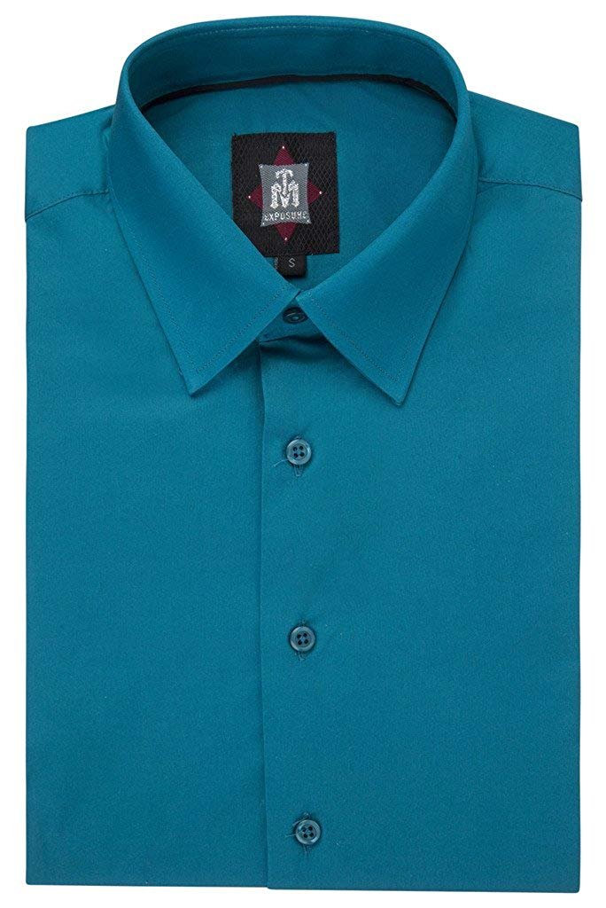 TM Exposure Men's Slim Fit Long Sleeve Cotton/Spandex Sateen Stretch D Adam Baker TM Exposure Men's Slim Fit Long Sleeve Cotton/Spandex Sateen Stretch D Adam Baker