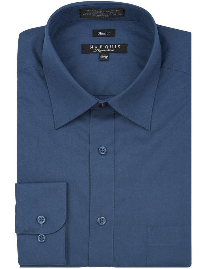 Marquis Men's Basic Slim Fit Dress Shirt