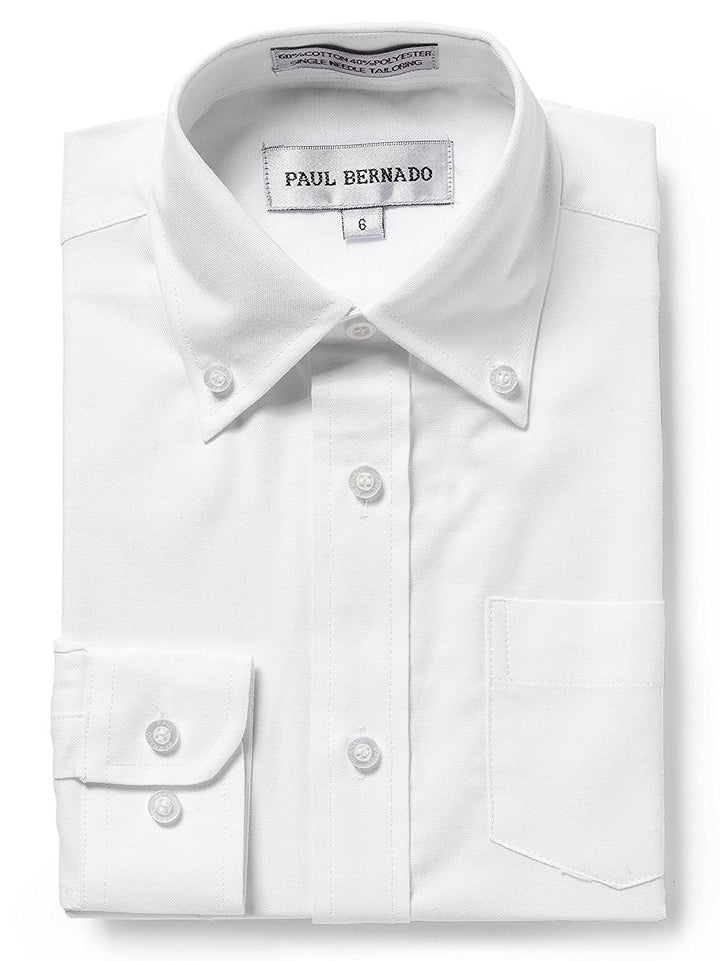 Paul Bernado Boy's Long Sleeve Button-Down Oxford Shirt - CLEARANCE - FINAL SALE