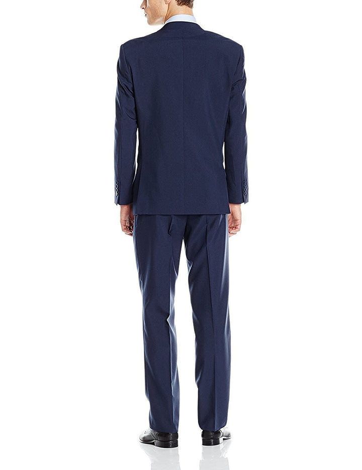 Adam Baker Men's Slim Fit Single Breasted 2-Piece 100% Wool Suit