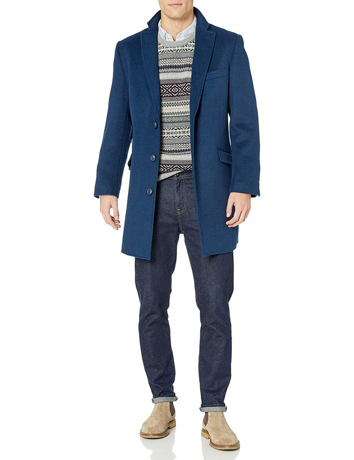Adam Baker Men's Single Breasted Wool/Cashmere Mid-Length Carcoat - CLEARANCE - FINAL SALE