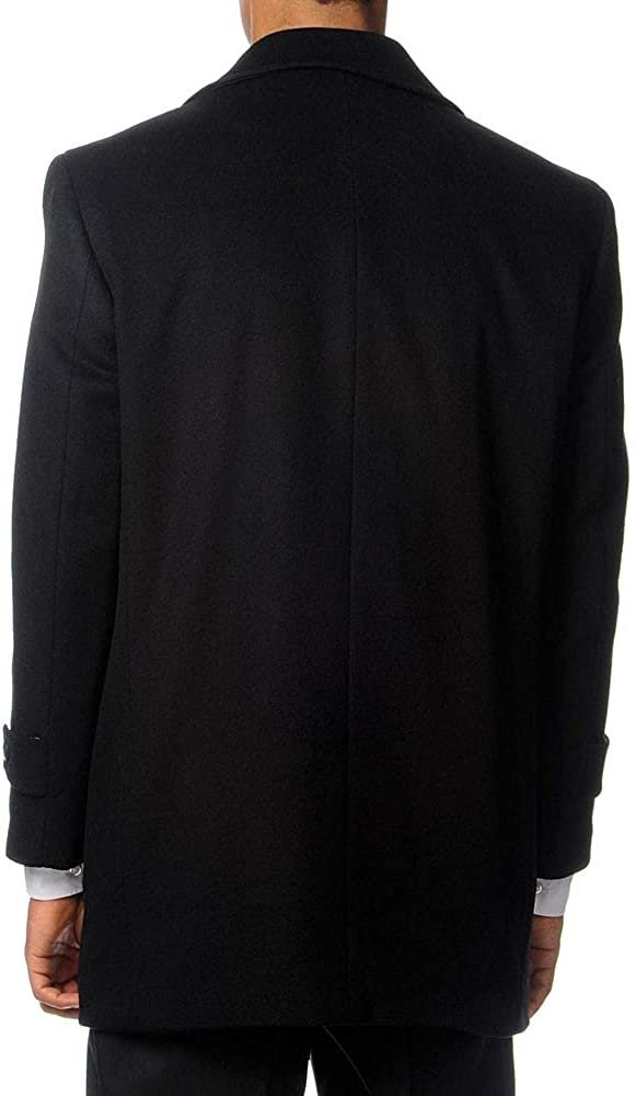 Adam Baker Men's Single Breasted Topper Classic Fit Overcoat Luxury Wool Cashmere Top Coat