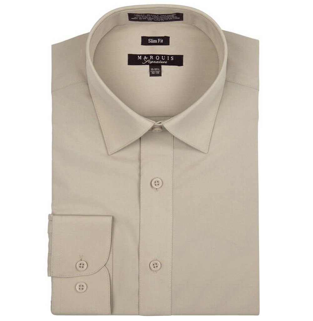 marquis signature slim fit dress shirt Amazon.com: Marquis Men's Basic Slim Fit Dress Shirt 14.5 Neck / 32-33 Sleeve Black : Clothing, Shoes & Jewelry