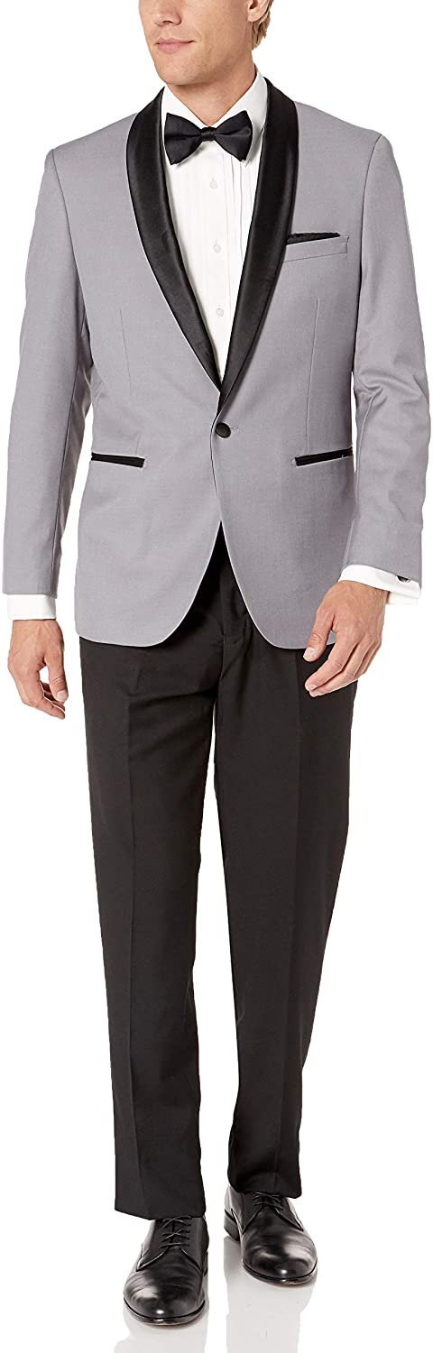 Adam Baker Men's Shawl Collar Slim Fit Two-Piece Formal Tuxedo