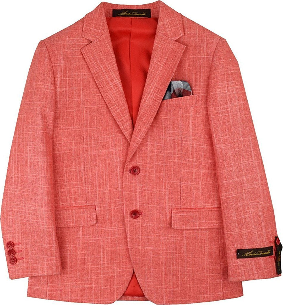Alberto Boy's Regular Fit Formal 5 Piece Linen Suit Set with Shirt, Vest, Hanky, Tie - CLEARANCE, FINAL SALE!