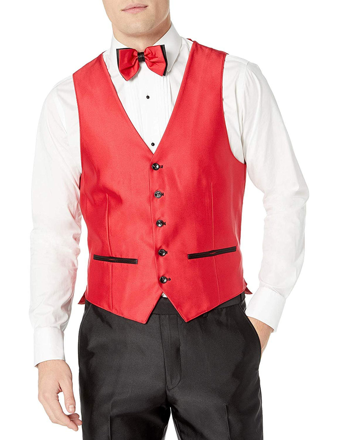 Adam Baker Mens 3-Piece Slim Fit Peak Lapel Formal Tuxedo Suit Set - Colors