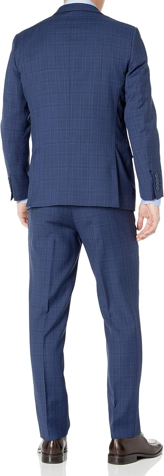 Adam Baker Men's Modern Fit 100% Wool Two-Piece Notch Lapel Suit