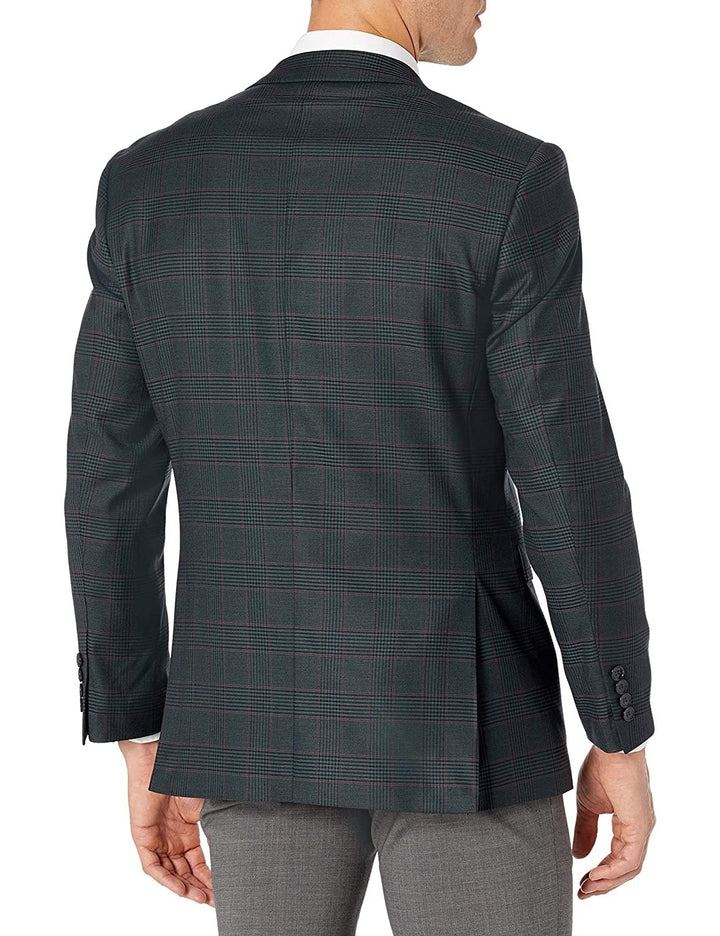 Adam Baker Mens Ultra Slim fit Notch Lapel Plaid Sport Coat/Blazer- Colors