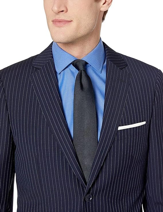 Adam Baker Men's Modern Fit 100% Wool Two-Piece Notch Lapel Suit