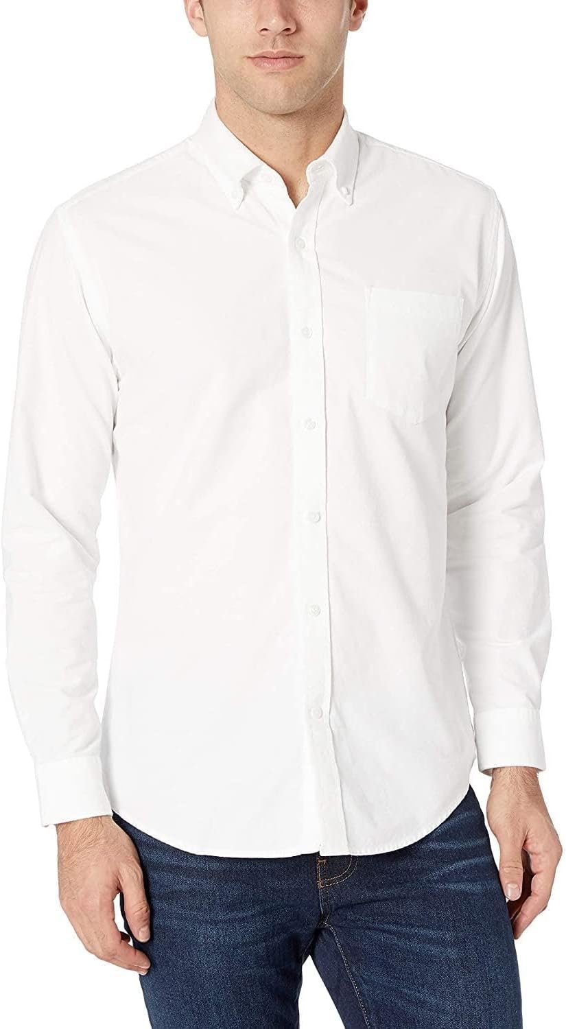Marquis Men’s Regular Fit Long Sleeve Button Down Oxford 100% Cotton Dress Shirt