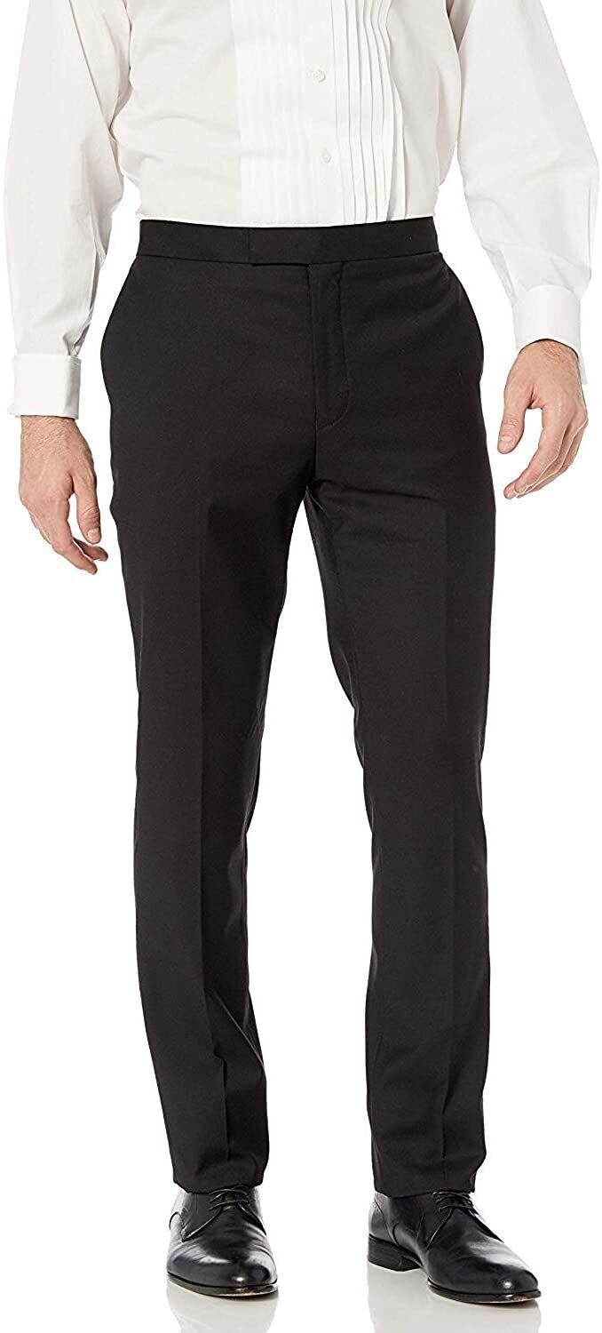 Adam Baker Men's Slim Fit 2-Piece (Textured Jacket, Solid Black Pants) Formal Tuxedo Suit Set