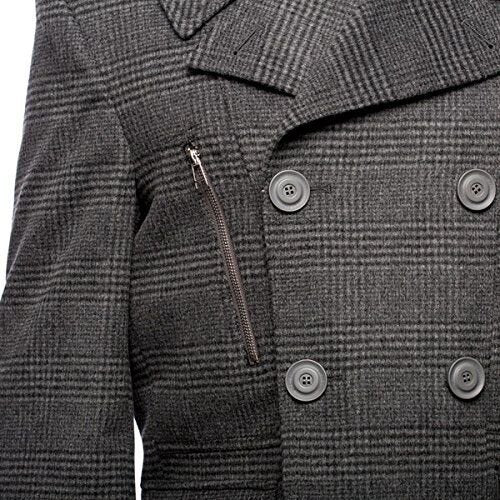 West End Men s Double Breasted Willard Pea Coat Clearance Final Sale Plaid 38 Regular