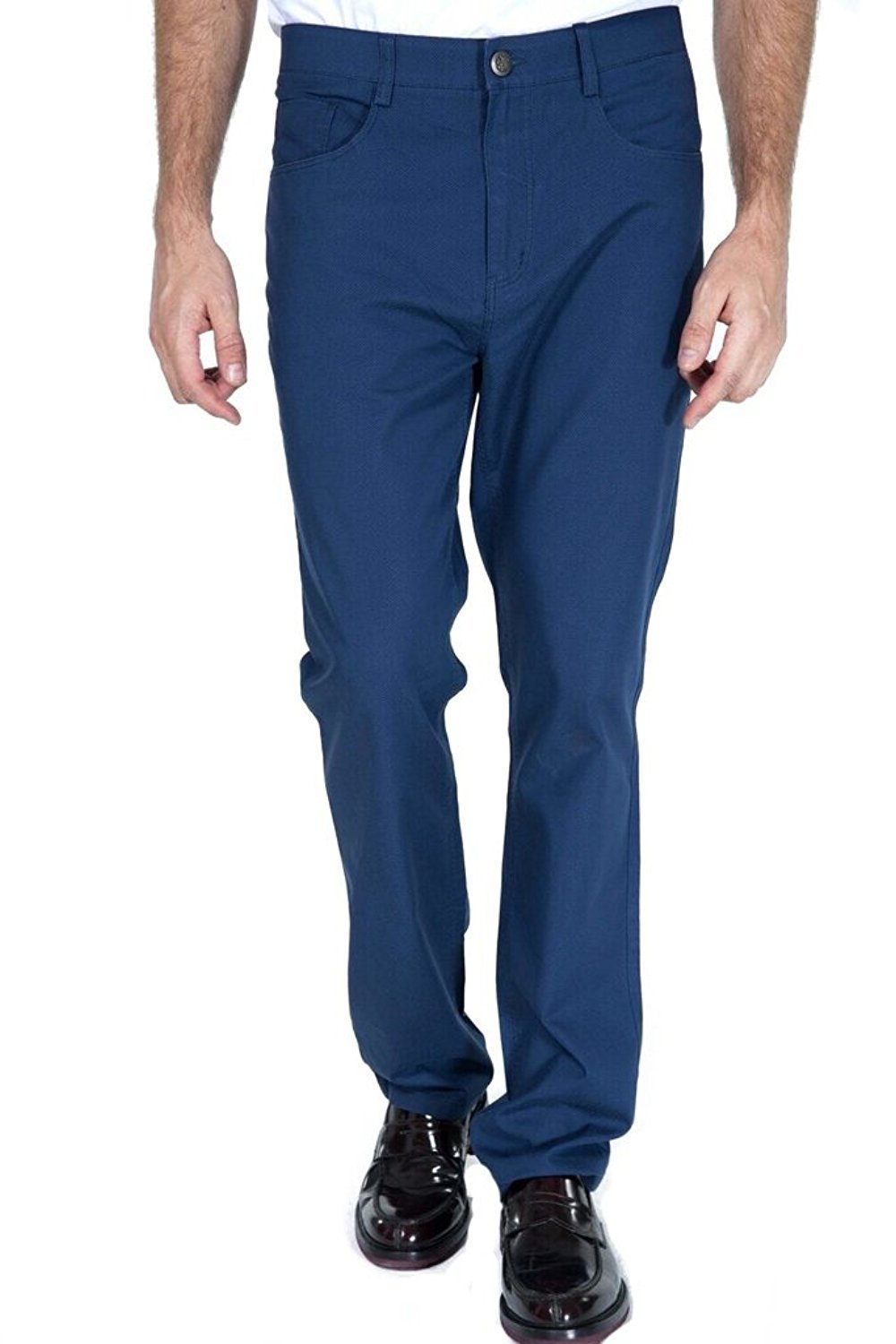 Adam Baker Men's Slim Fit Stretch Luxury Dress Pants - Colors Blue Pin Dot / 40" Waist Adam Baker Men's Slim Fit Stretch Luxury Dress Pants - Colors Blue Pin Dot / 40" Waist