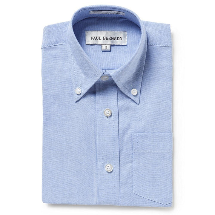 Paul Bernado Boys Button Down Oxford Shirt - Long Short Sleeve Dressy Uniform Casual - CLEARANCE - FINAL SALE
