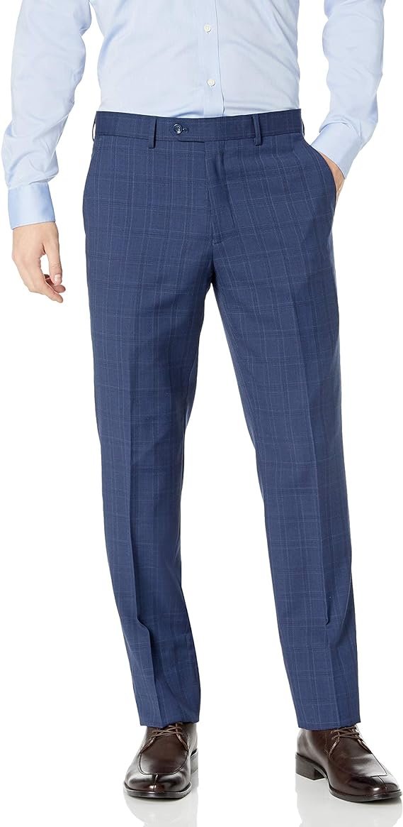 Adam Baker Men's Modern Fit 100% Wool Two-Piece Notch Lapel Suit